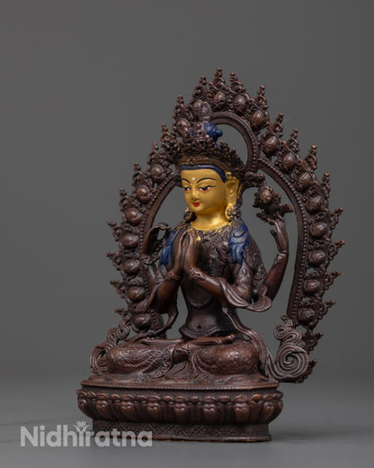 Precision-crafted Chenrezig Statue | Durable and Detailed Design