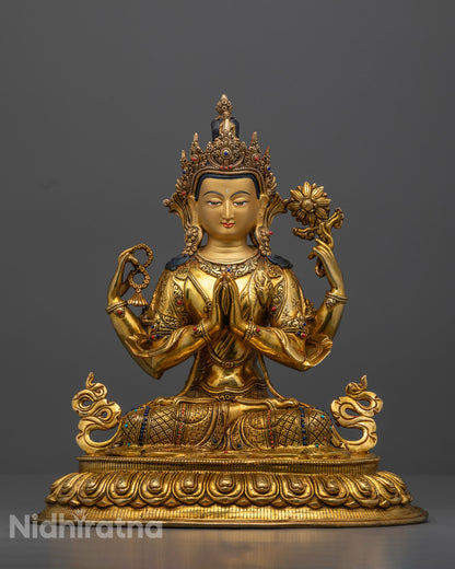 Chenrezig Statue | Four Arm Chenrezig Lokeshvara