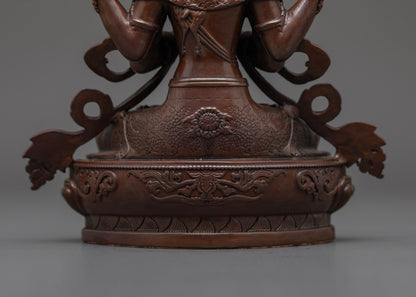 Divine Oxidized Avalokiteshvara Statue | Bodhisattva Made in Nepal