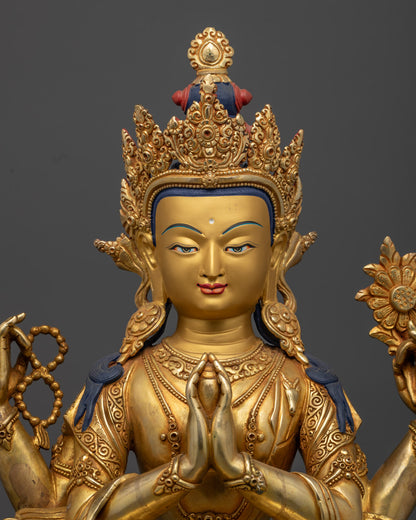 Handmade Chenrezig Sculpture | Buddha Sculpture for Spiritual Growth