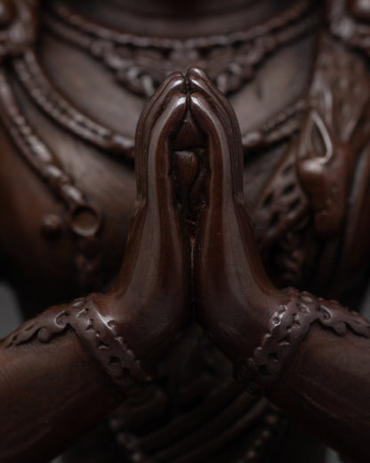 Divine Oxidized Avalokiteshvara Statue | Bodhisattva Made in Nepal