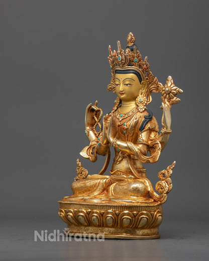 Chenrezig Statue | Four-Armed Avalokiteshvara in Sanskrit