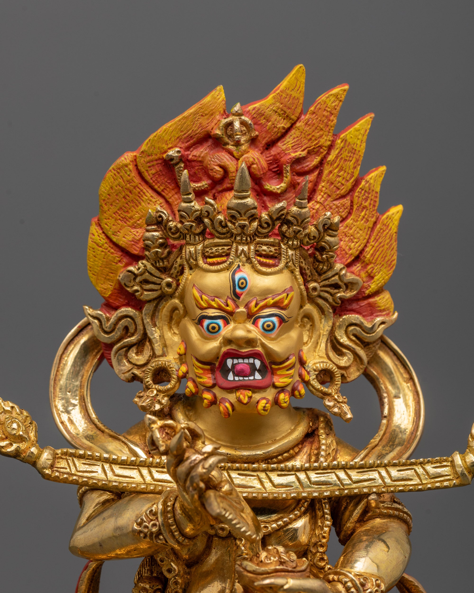 Close-Up of Sakya Mahakala Face 
| Detailed face of Shakya Mahakala