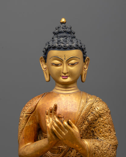 Close-Up of Vairocana Buddha’s Peaceful Face and Intricate Gold Detailing