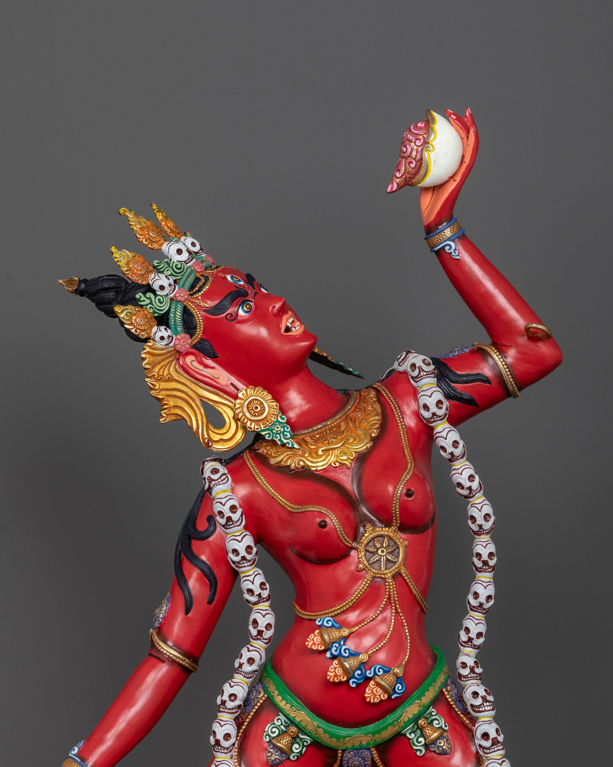 Close-Up of Vajrayogini's Skull Garland and Blood-Filled Kapala