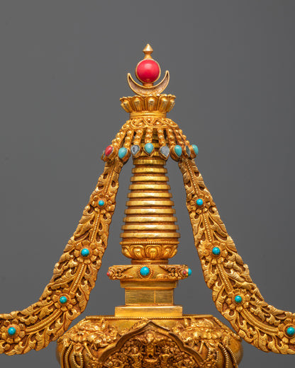 Close-up Stupa of Enlightenment | Traditional Nepalese Buddhist Relic Holder
