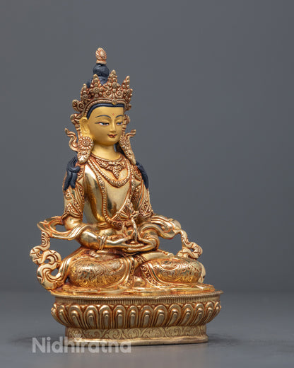 Amitayus Statue Face – Pure Gold Gilded Finish with Acrylic Detailing
