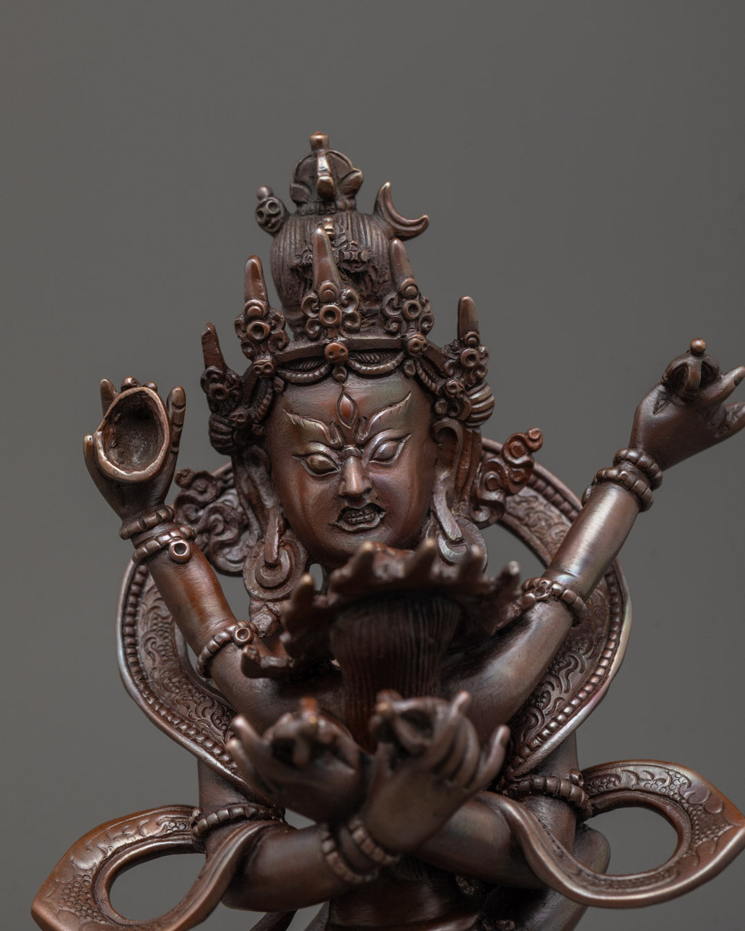 Close-up of Chakrasamvara Statue Showing Embrace with Vajravarahi