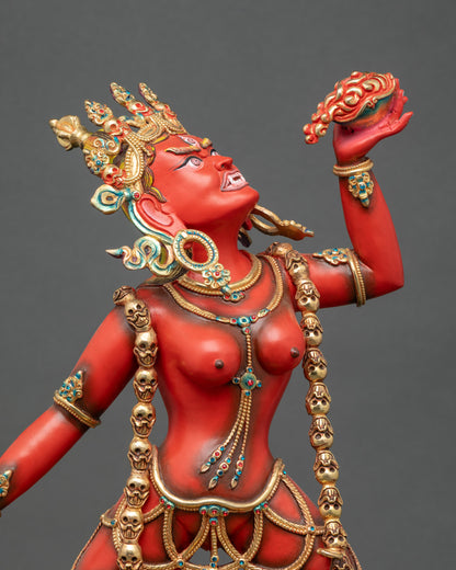 Close-up of Dorje Naljorma Statue showing detailed Tantric Vajrayogini features