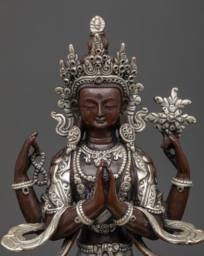 detailed handcrafted Tibetan Avalokiteshvara figure