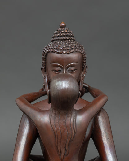 Close up Samantabhadra Yab Yum Primordial Buddha statue Himalayan Vajrayana meditation art