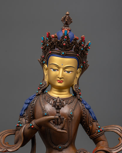 detailed copper dorje and bell Buddhist figure