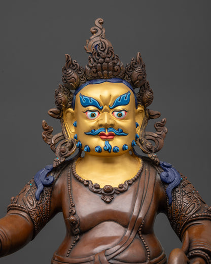 detailed copper Buddhist wealth figure