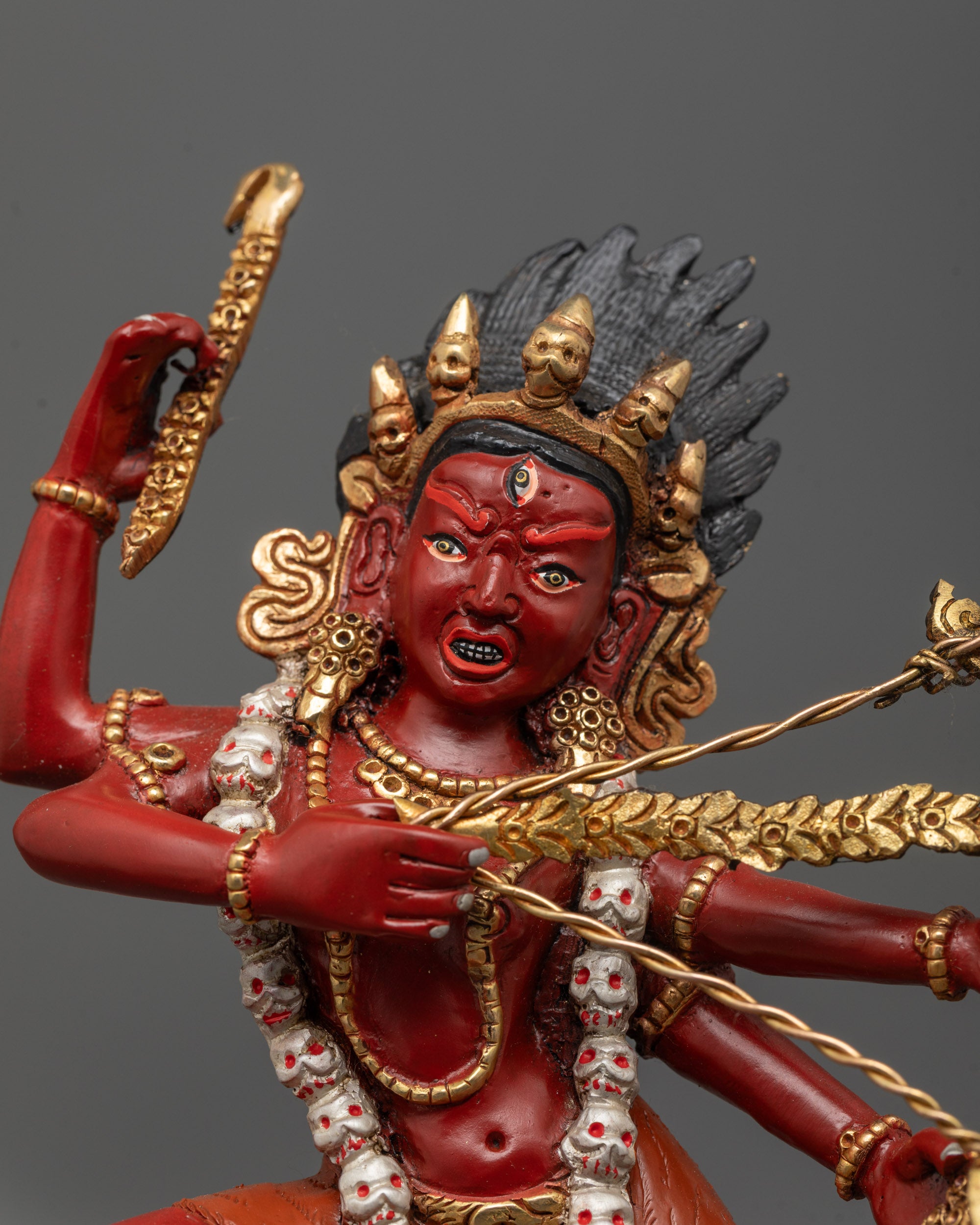 Close up of Lost Wax Method Kurukulla Statue | Symbol of Enchantment
