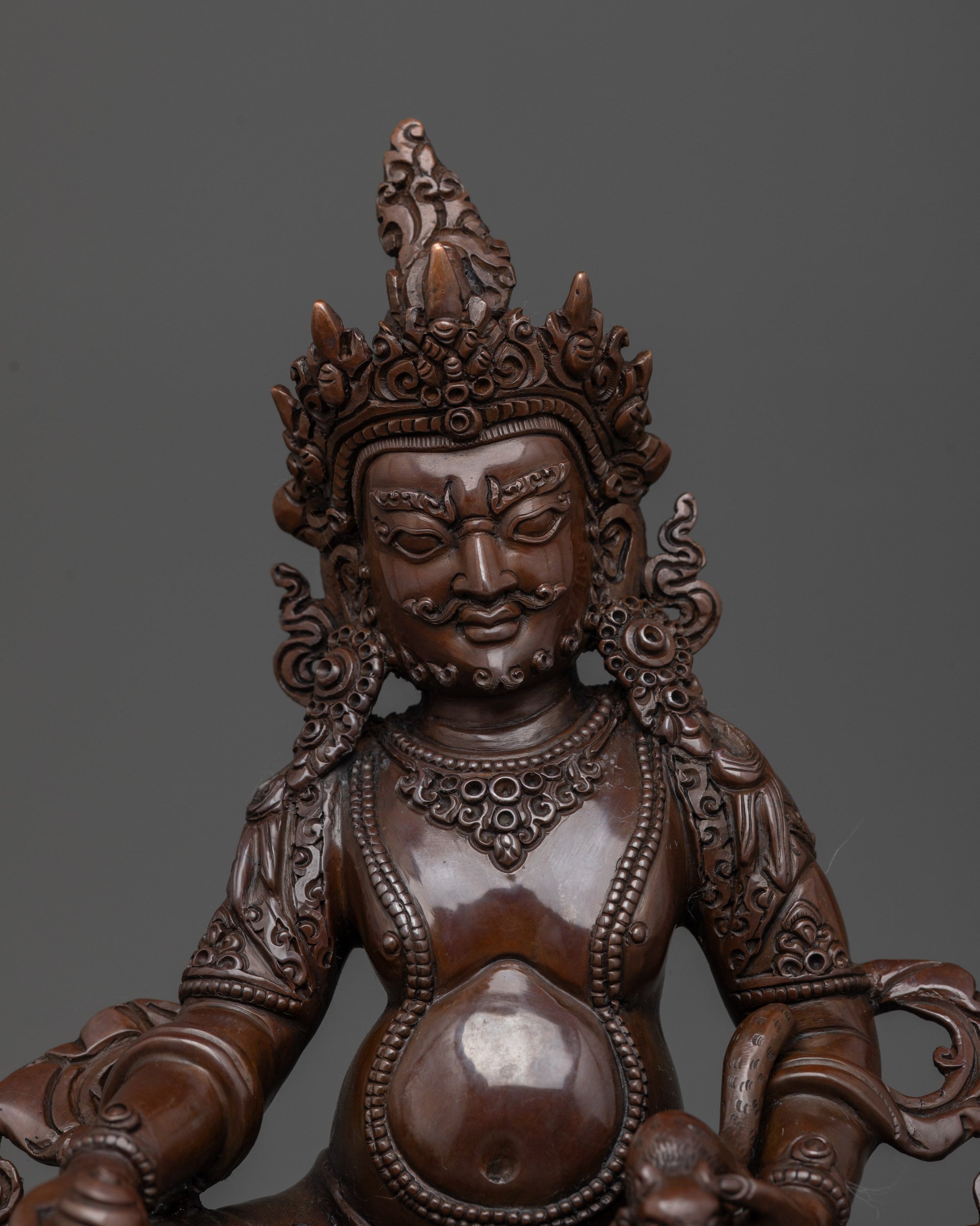 detailed copper Buddhist wealth figure