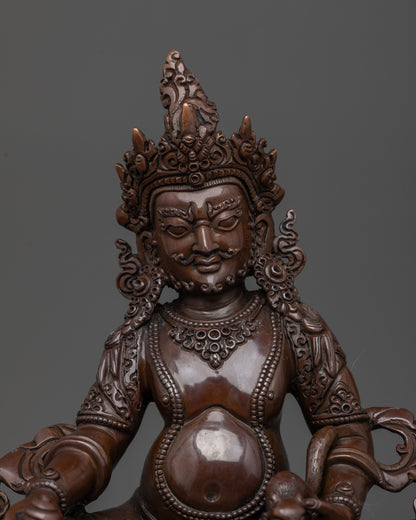 detailed copper Buddhist wealth figure