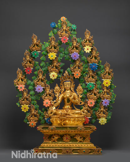 Complete 21 Tara Statue Tree Collection handcrafted in Nepal using lost wax technique