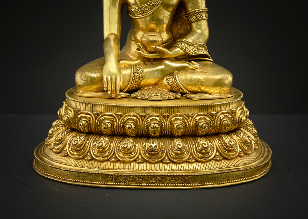 Vajrayana Buddha Shakyamuni Statue | Buddhist Hand-Carved Art