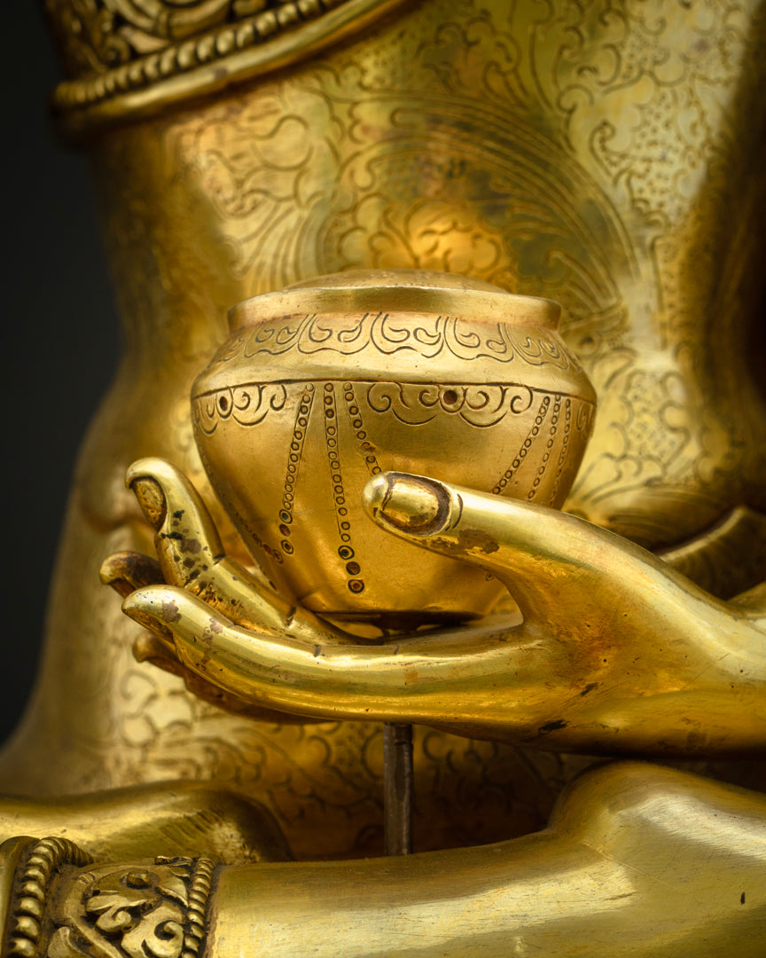 Vajrayana Buddha Shakyamuni Statue | Buddhist Hand-Carved Art