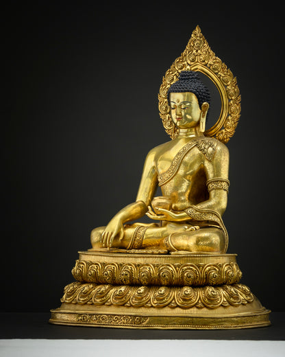 Vajrayana Buddha Shakyamuni Statue | Buddhist Hand-Carved Art