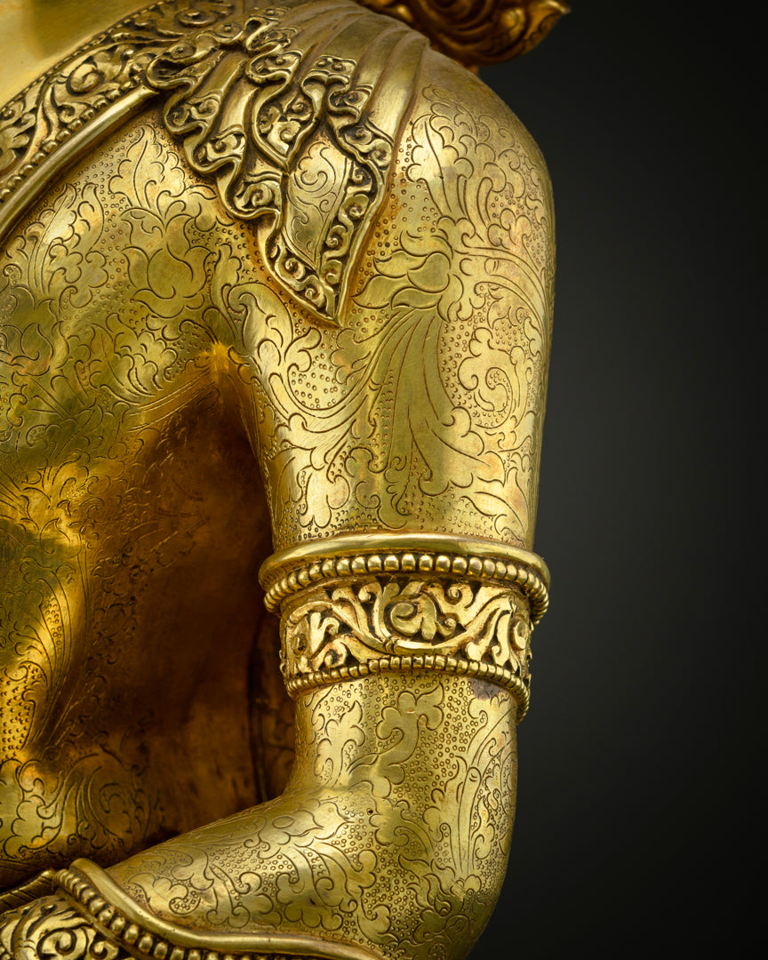 Vajrayana Buddha Shakyamuni Statue | Buddhist Hand-Carved Art