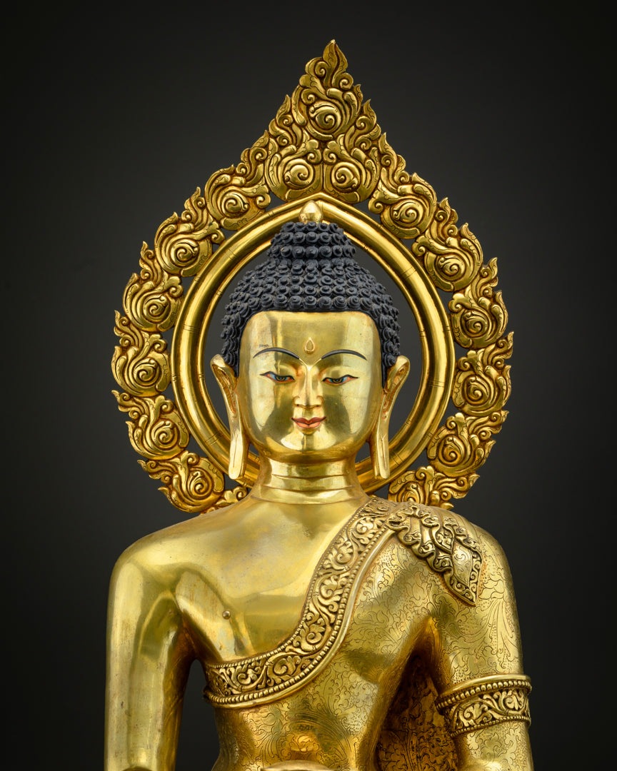 Vajrayana Buddha Shakyamuni Statue | Buddhist Hand-Carved Art