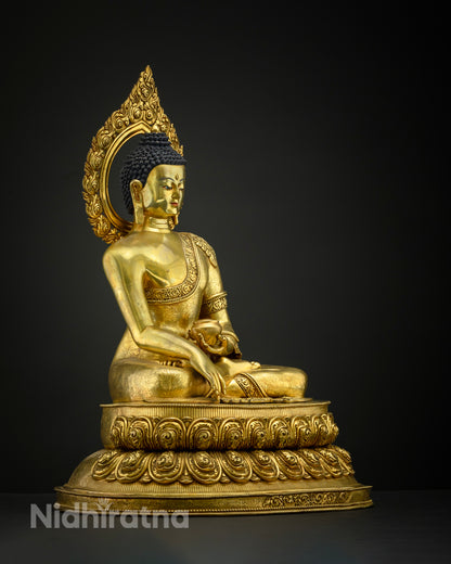 Vajrayana Buddha Shakyamuni Statue | Buddhist Hand-Carved Art