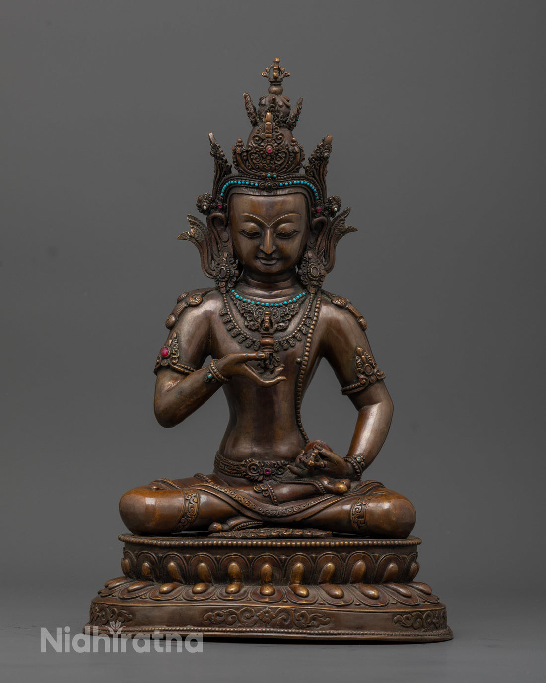 Oxidized Copper Vajrasattva Statue : Elegance and Devotion