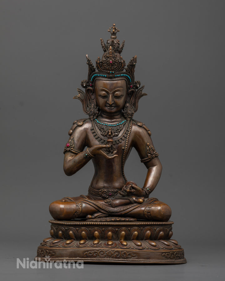 Oxidized Copper Vajrasattva Statue : Elegance and Devotion