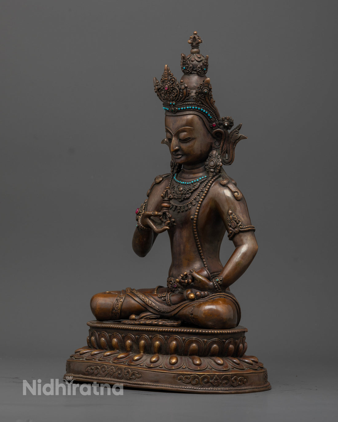 Oxidized Copper Vajrasattva Statue : Elegance and Devotion