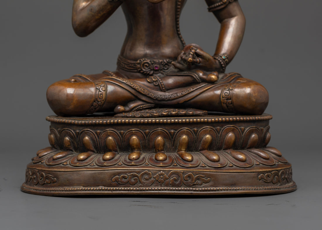 Oxidized Copper Vajrasattva Statue : Elegance and Devotion