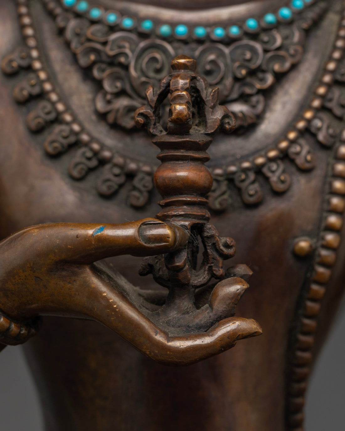 Oxidized Copper Vajrasattva Statue : Elegance and Devotion