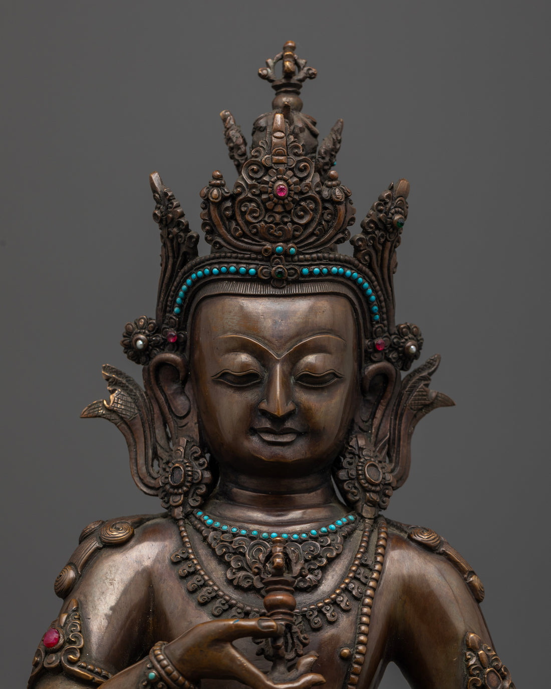 Oxidized Copper Vajrasattva Statue : Elegance and Devotion