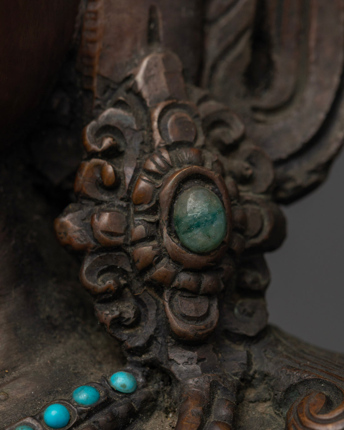 Oxidized Goddess Green Tara Statue : Divine Protector