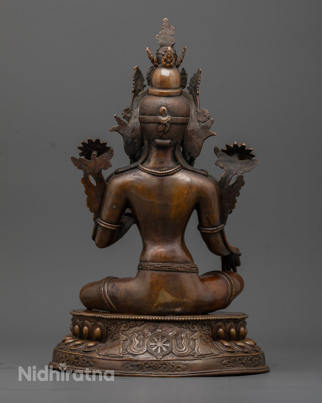 Oxidized Goddess Green Tara Statue : Divine Protector