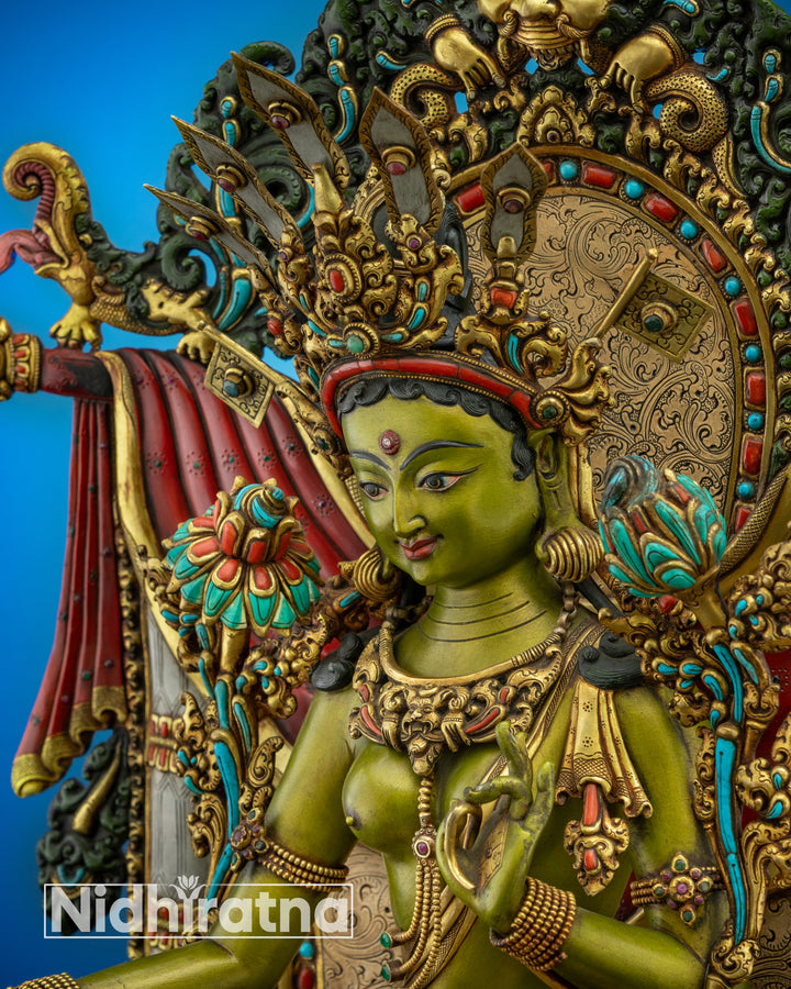 Timeless Masterpiece Green Tara Statue | Traditional Rare Piece