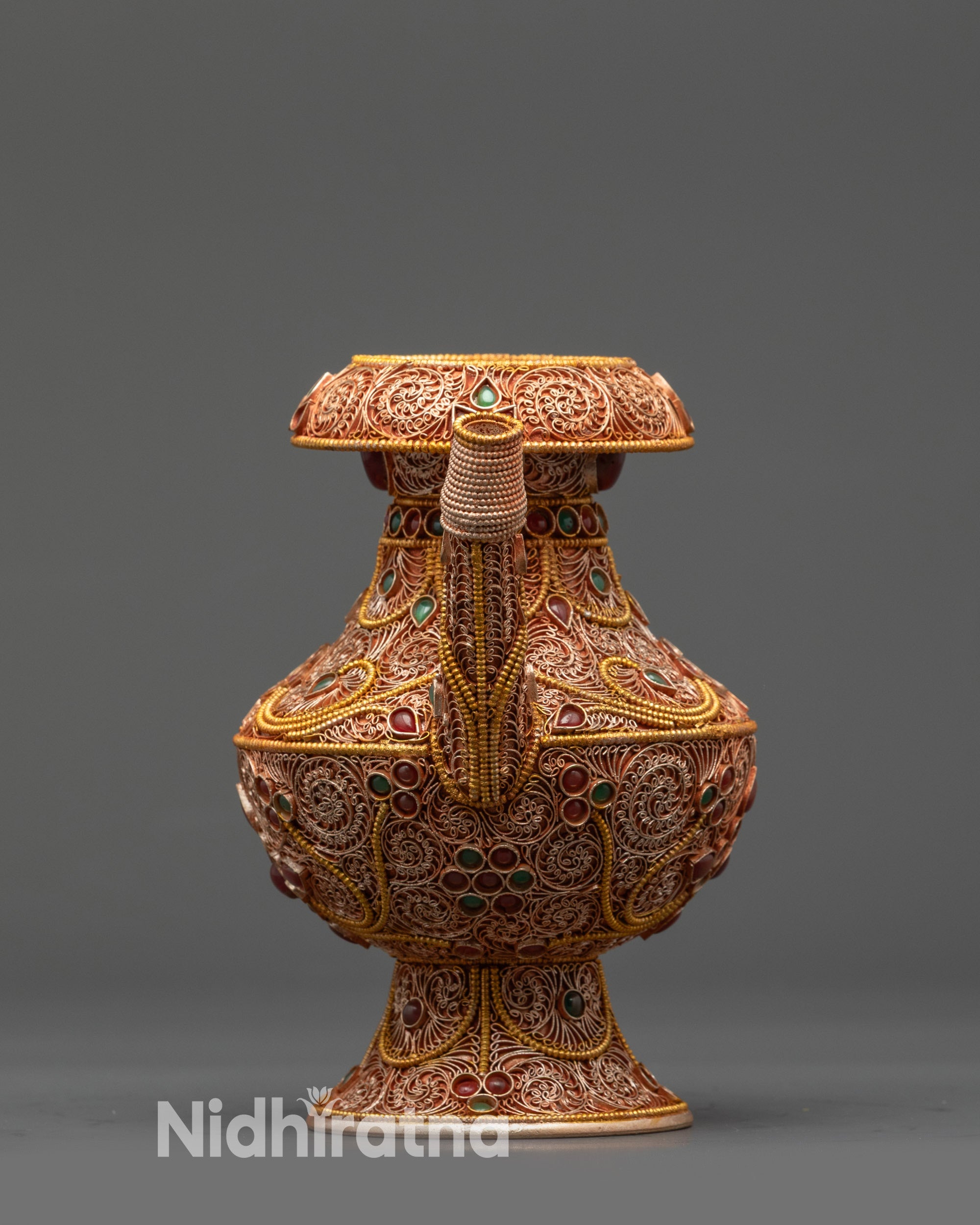 Copper Karuwa Water Pitcher Handmade by Newari Artisans of Nepal