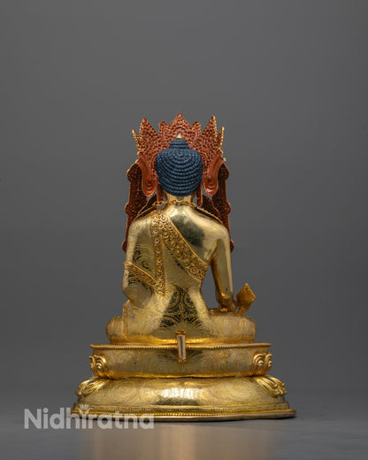 Crown Medicine Buddha Statue | Sacred Traditional Buddhist Artistry