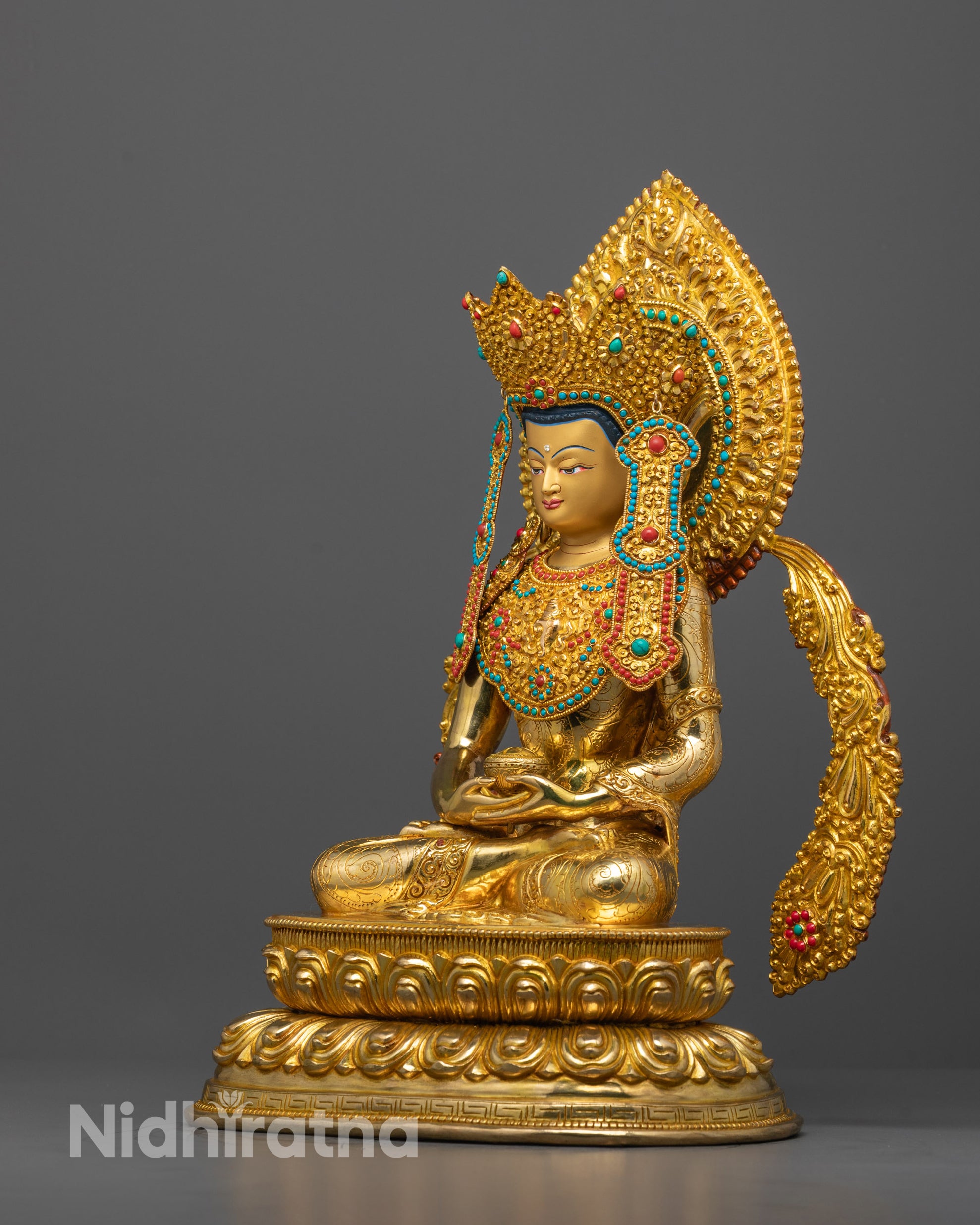 Crown Amitabha Buddha Statue | Authentic Himalayan Craftsmanship
