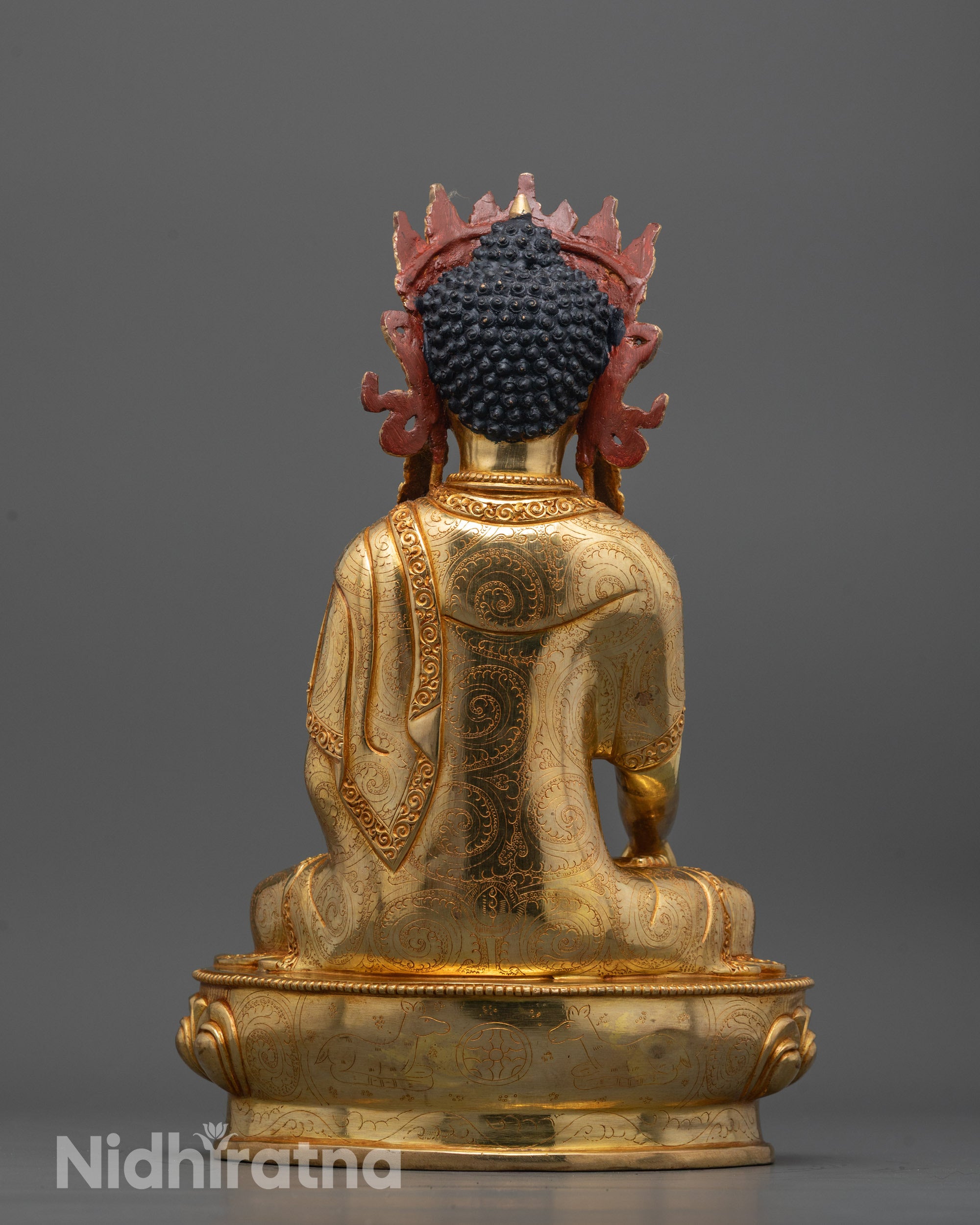 Crowned Shakyamuni Buddha Statue | Nepalese Lost Wax Art