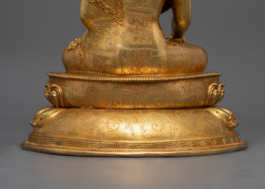 Crowned Shakyamuni Buddha Statue | Traditional Nepalese Buddhist Art