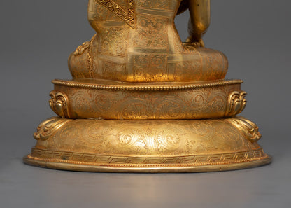 Crowned Shakyamuni Buddha Statue | Traditional Nepalese Buddhist Art