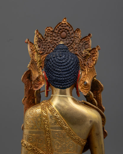 Crowned Shakyamuni Buddha Statue | Traditional Nepalese Buddhist Art