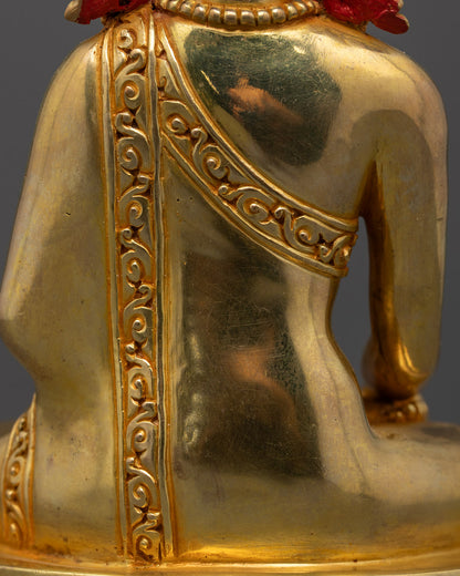 Crowned Shakyamuni Buddha Statue | Hand-Carved Tibetan Buddhist