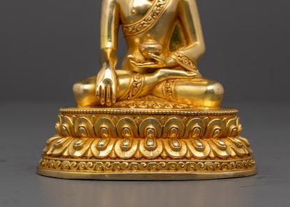Crowned Shakyamuni Buddha Statue | Hand-Carved Tibetan Buddhist