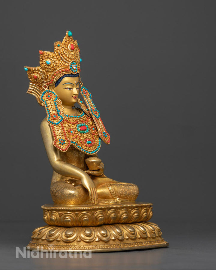 Crowned Shakyamuni Buddha Statue: Tibetan Art