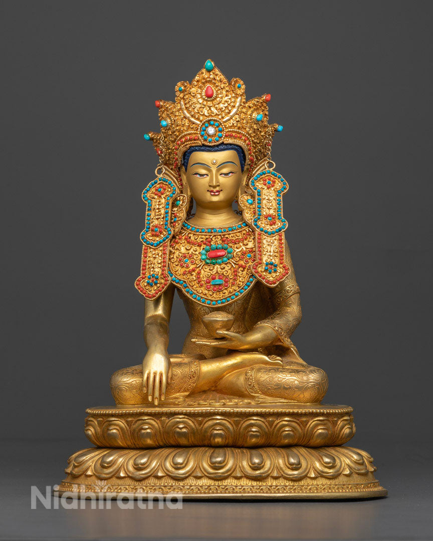 Crowned Shakyamuni Buddha Statue: Tibetan Art