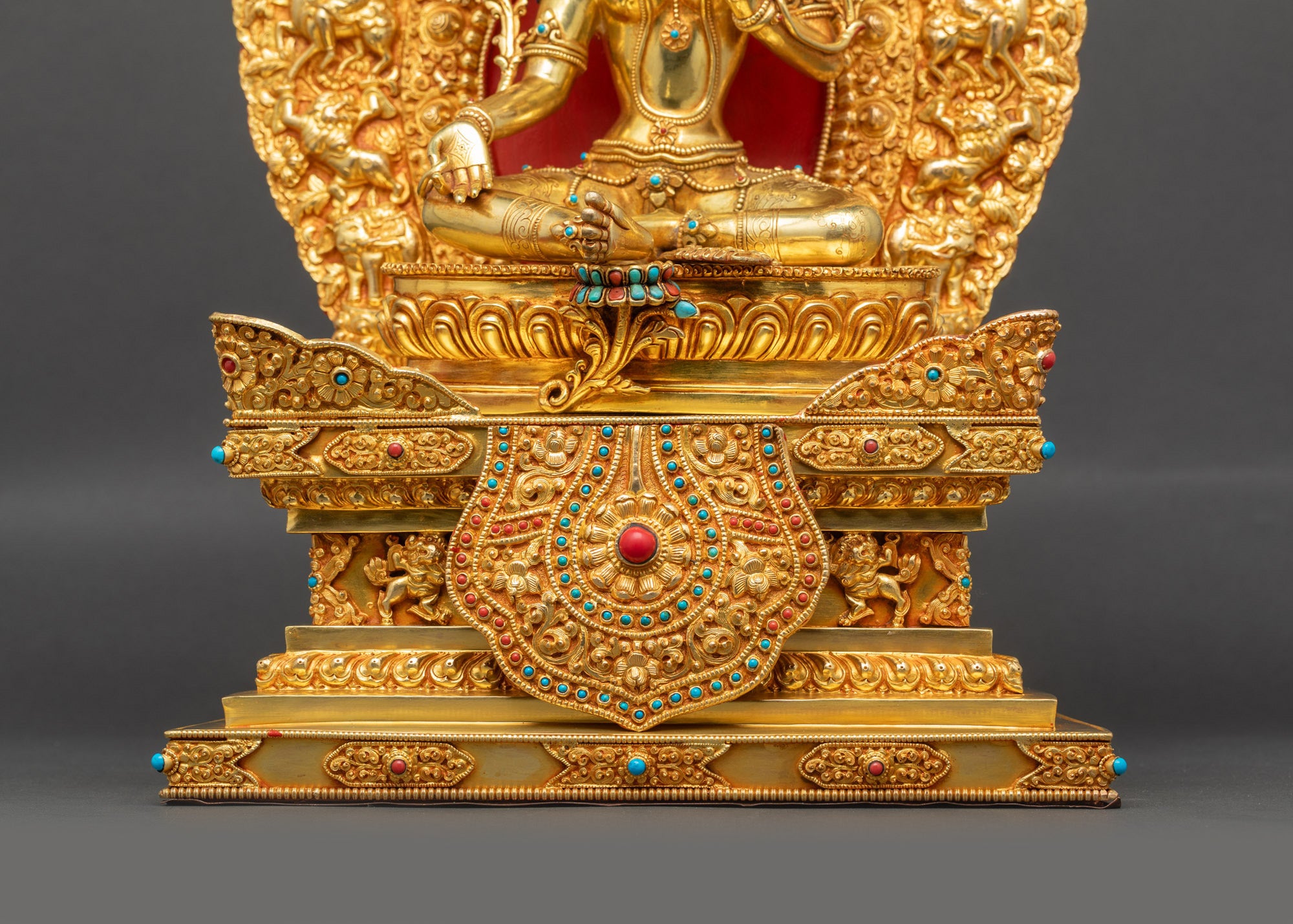 Green Tara Statue with Throne | Himalayan Meditation Sculpture