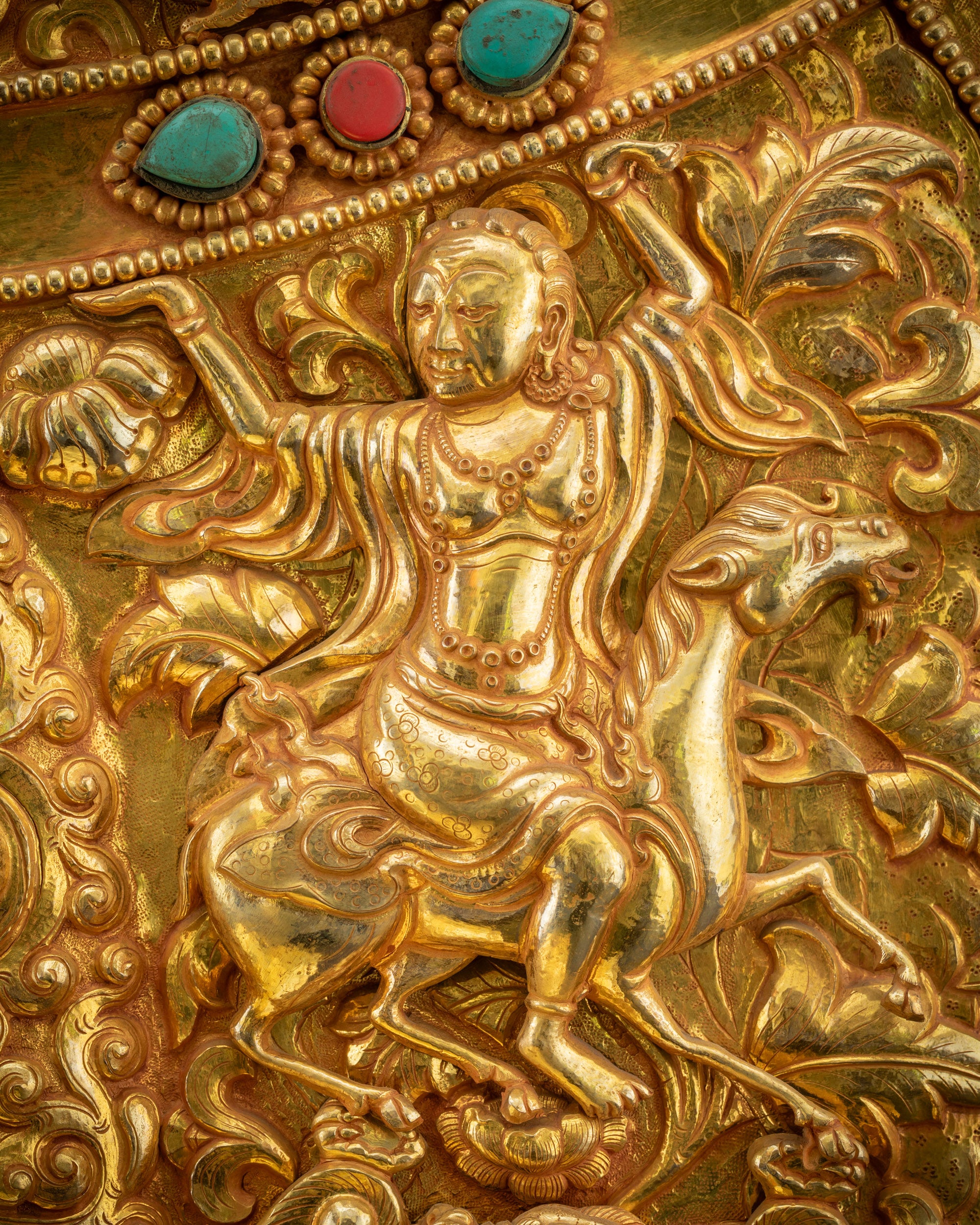 Blessed Green Tara Seated in Throne | Traditional handicraft Nepalese Statue