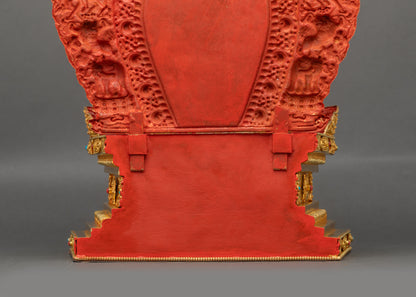 Green Tara Statue with Throne | Himalayan Meditation Sculpture